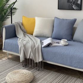 Sofa Cushion Cover Cotton Fabric Non-slip Cushion (Option: ELEGANTLY PURE Light Blue-110x180)