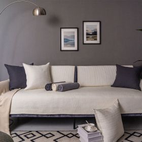 Sofa Cushion Cover Cotton Fabric Non-slip Cushion (Option: ELEGANTLY PURE Beige-90x120)