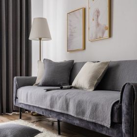Sofa Cushion Cover Cotton Fabric Non-slip Cushion (Option: ELEGANTLY PURE Light Gray-90x240)